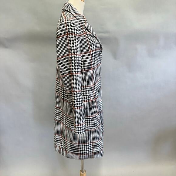 Ann Taylor Plaid Chesterfield Tweed Coat in houndstooth Size Medium NWT - Picture 8 of 16